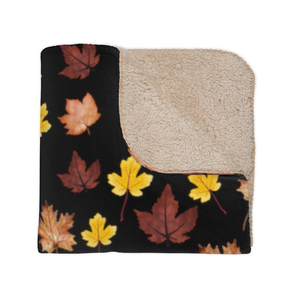 Fall Leaves Blanket/ Autumn Sherpa Blanket