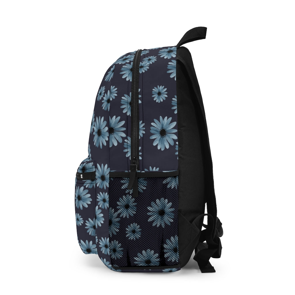 Blue Floral Backpack / Girl's School Bookbag
