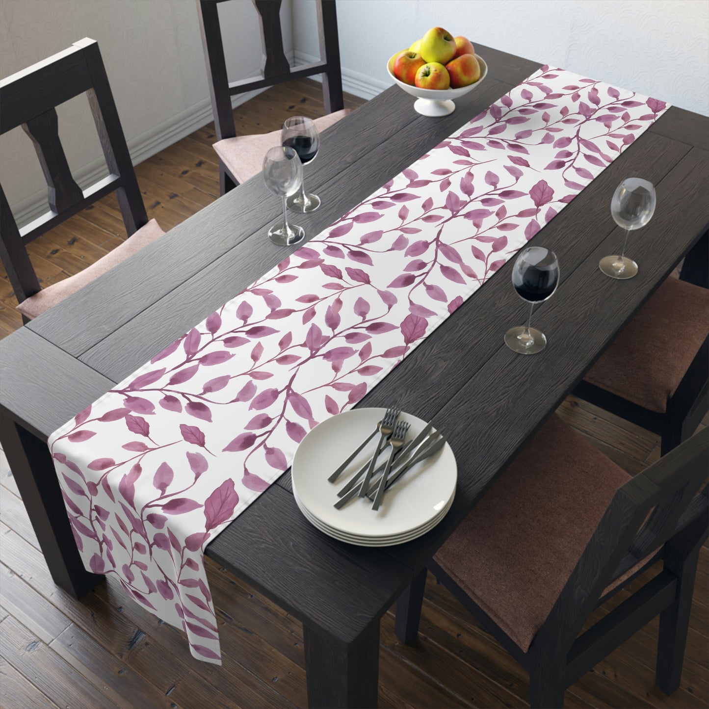 Purple Leaf Table Runner / Leaf Table Decor / Purple Table Runner