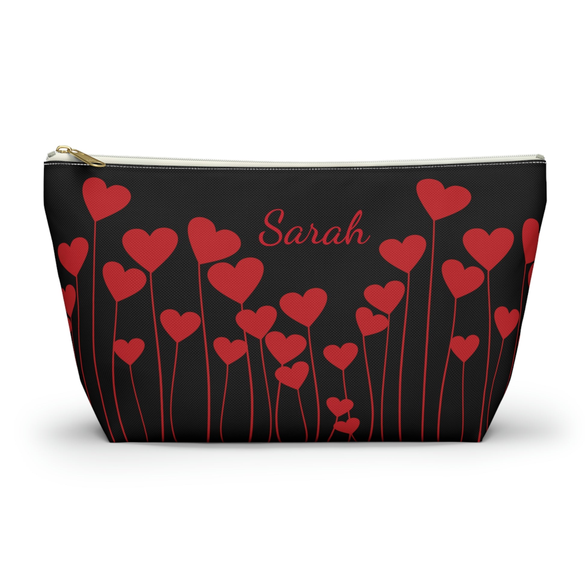 personalized heart makeup bag for valentines day