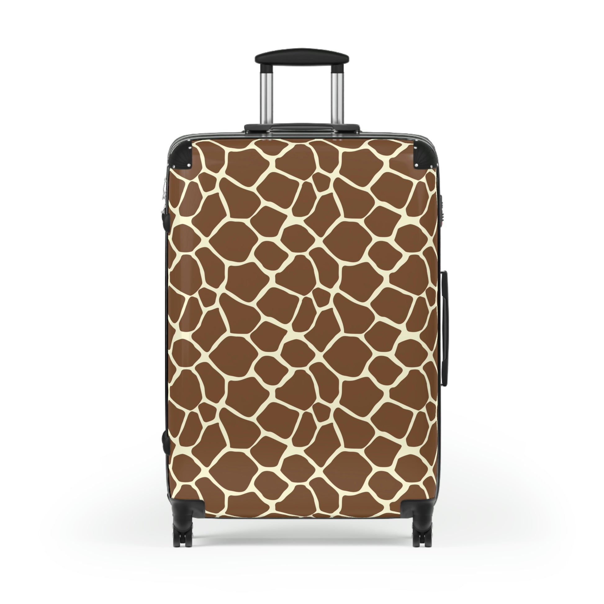brown giraffe print suitcase