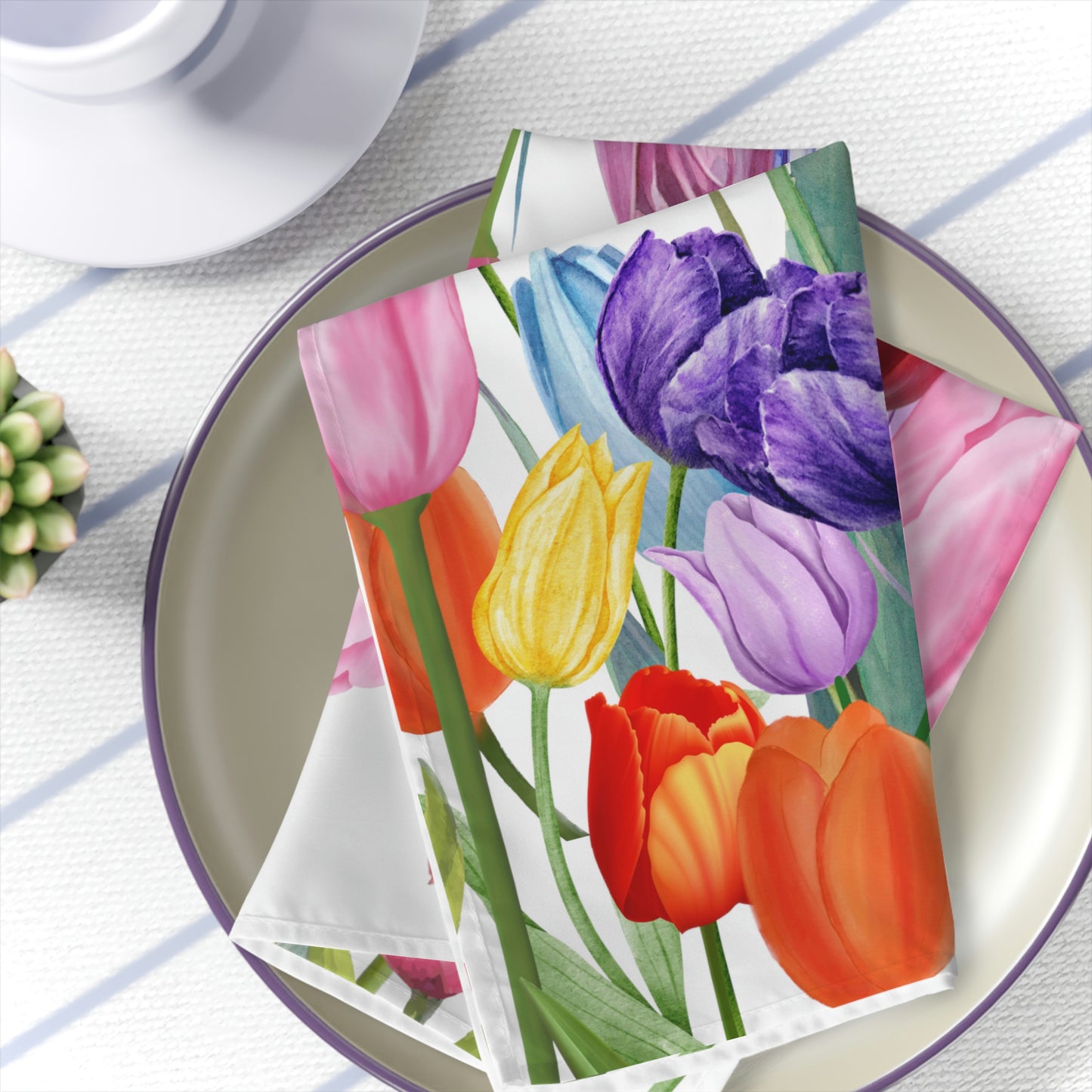Tulip Print Cloth Napkins / Set of 4