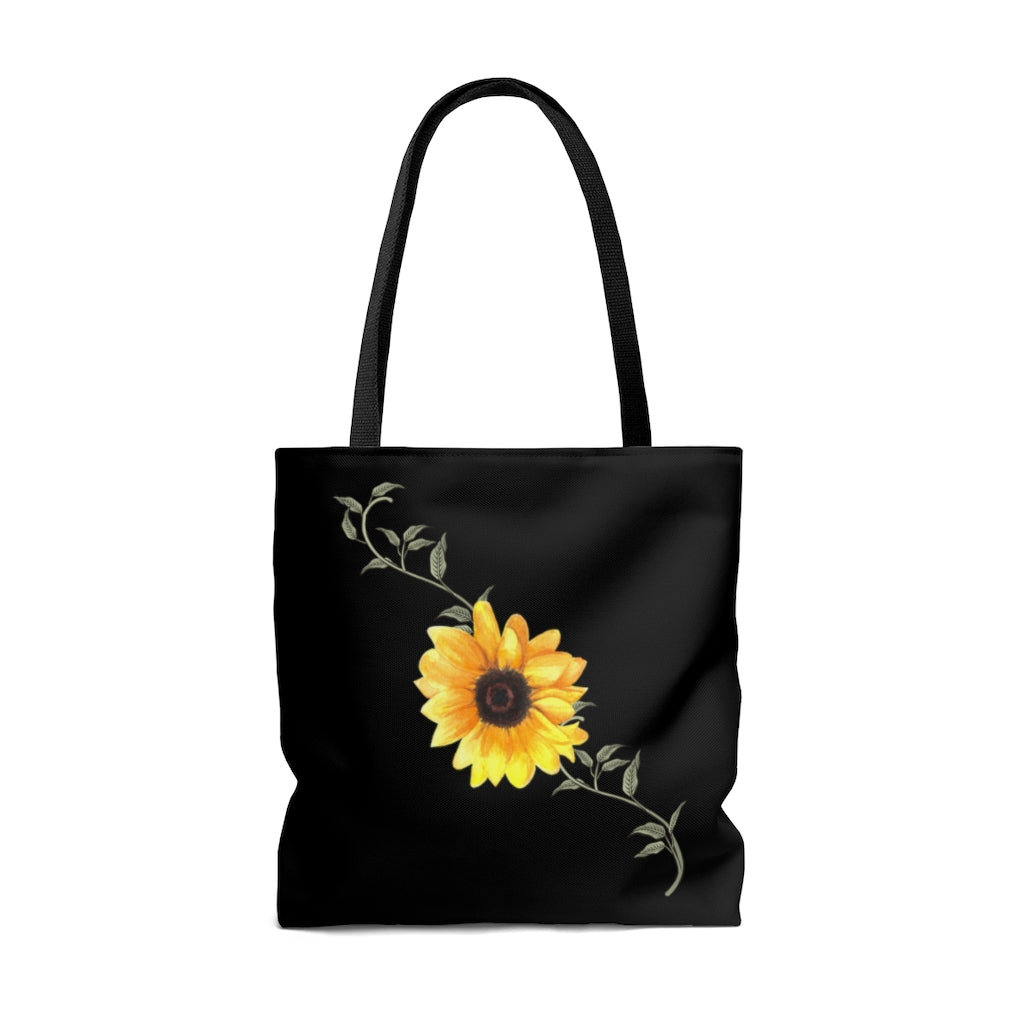 watercolor sunflower tote bag in large size