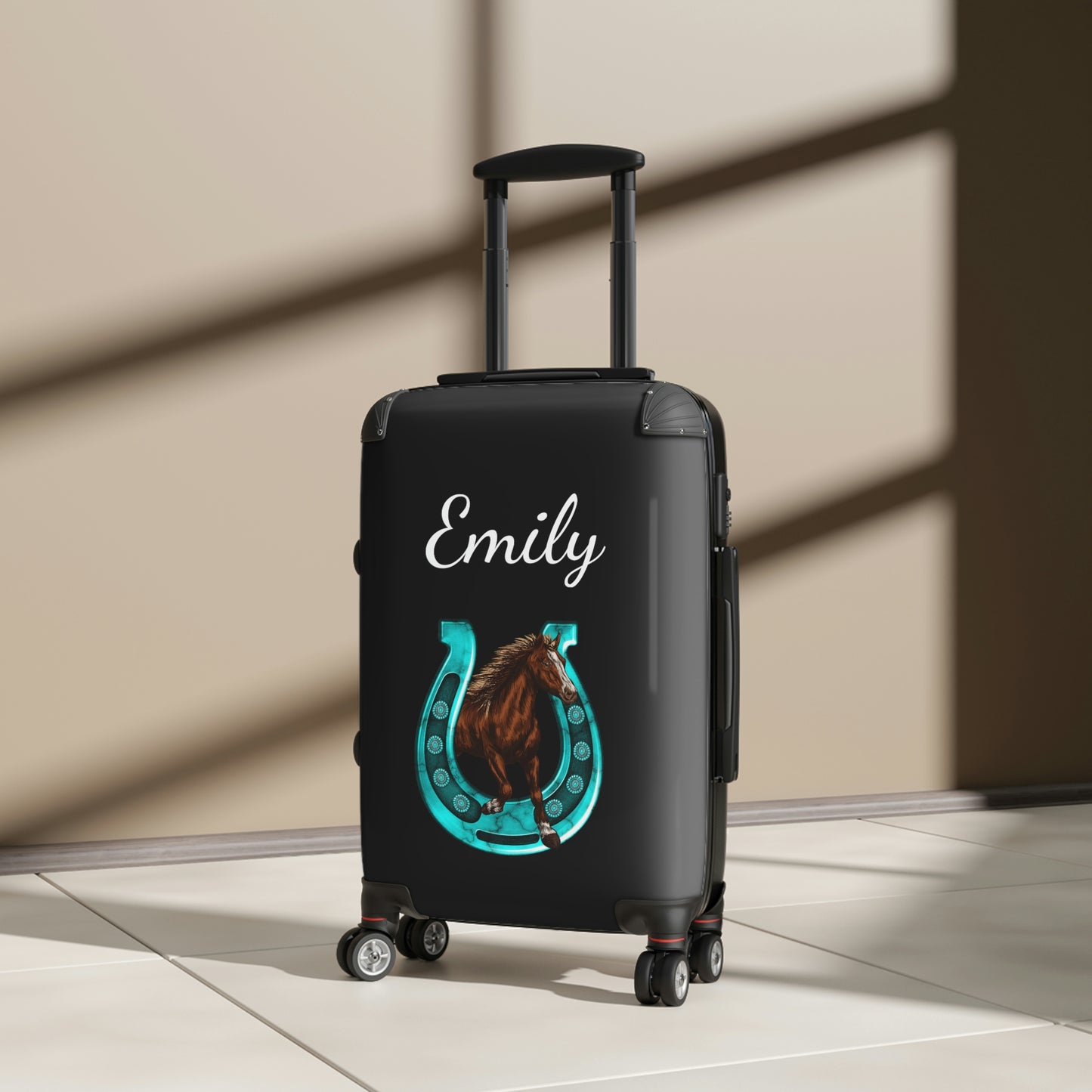 Personalized Name Suitcase / Women's Horse Print Luggage