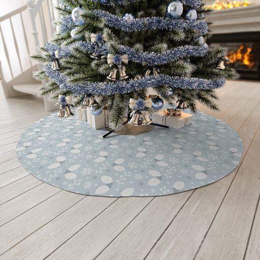 light blue christmas tree skirt