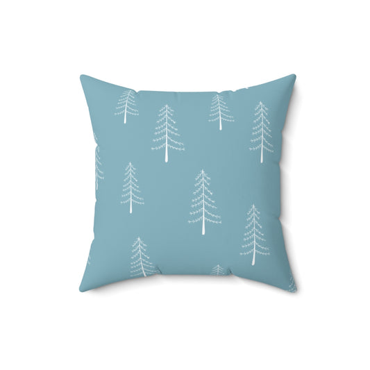 Blue Christmas Pillow / Boho Tree Pillow / Winter Cushion