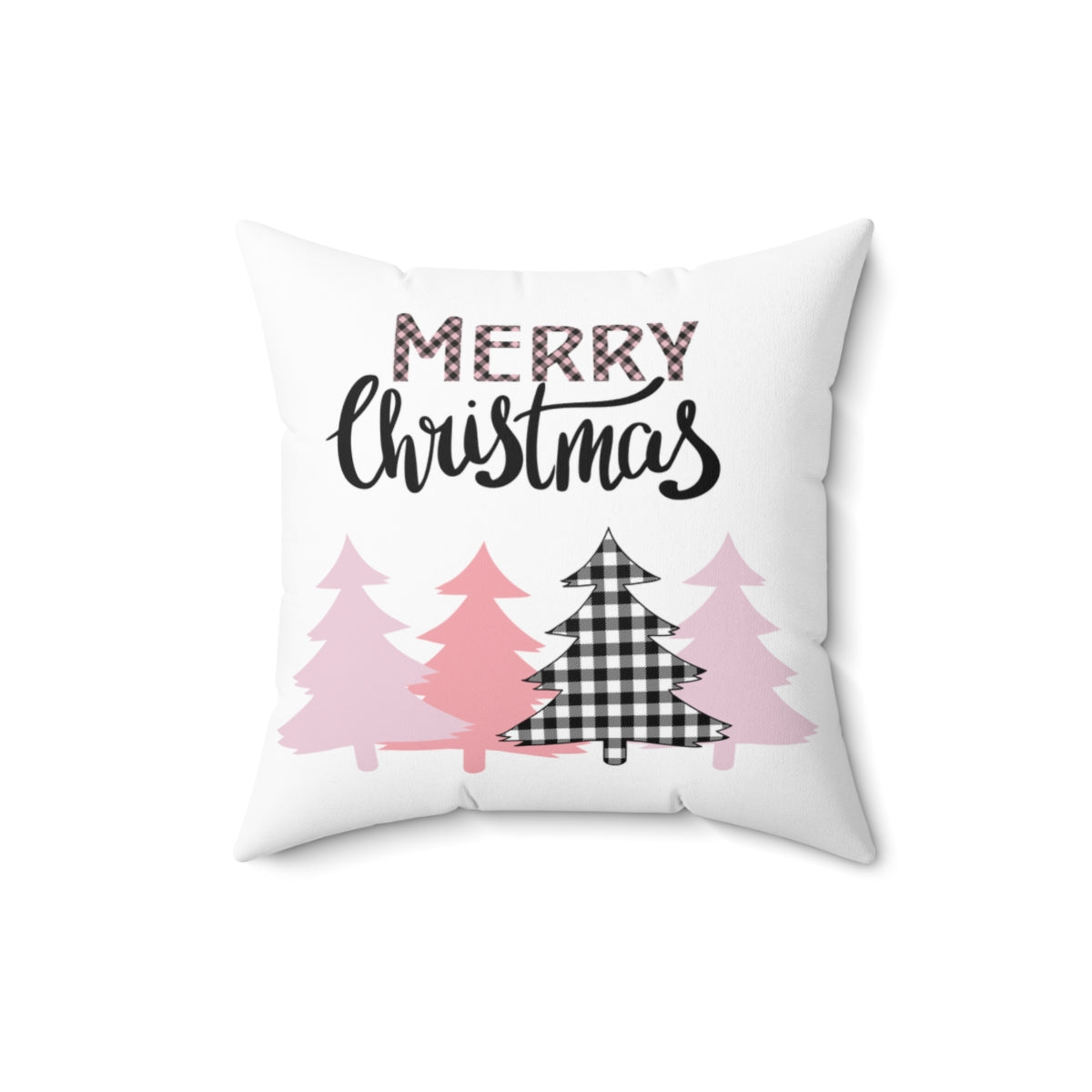 Pink Christmas Pillow / Buffalo Plaid Pillow