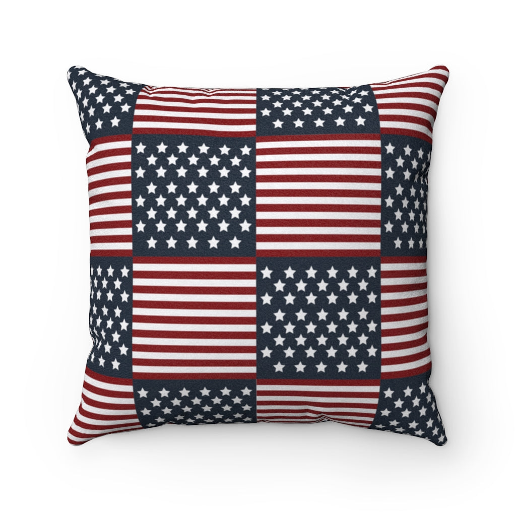4th of july pillow in the usa flag colors with stars and stripes 