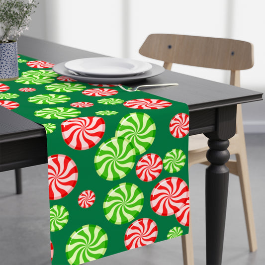 Christmas Candy Table Runner / Green Table Runner