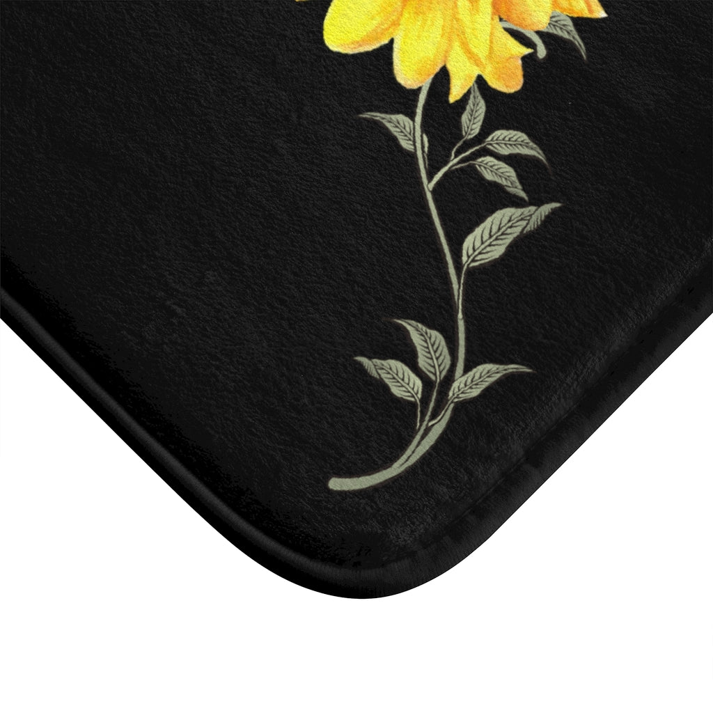 Sunflower Bath Mat / Sunflower Bathroom Decor