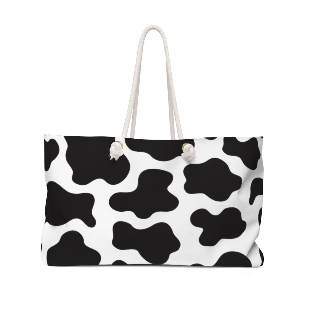 cow print weekend travel bag