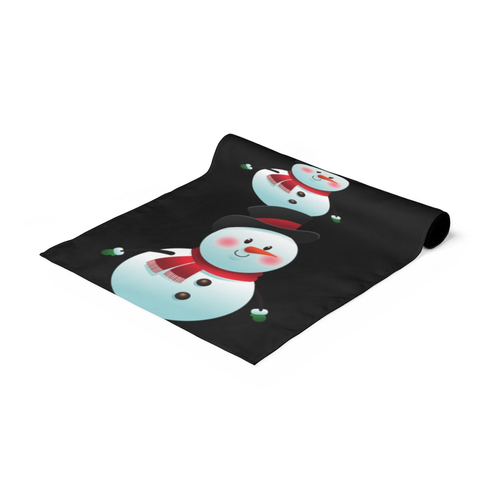 stacked snowman table runner