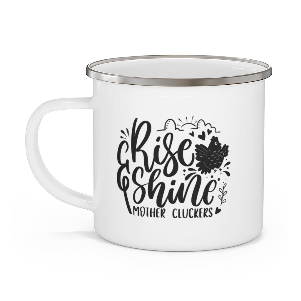farmhouse rooster mug with funny saying on front and back 