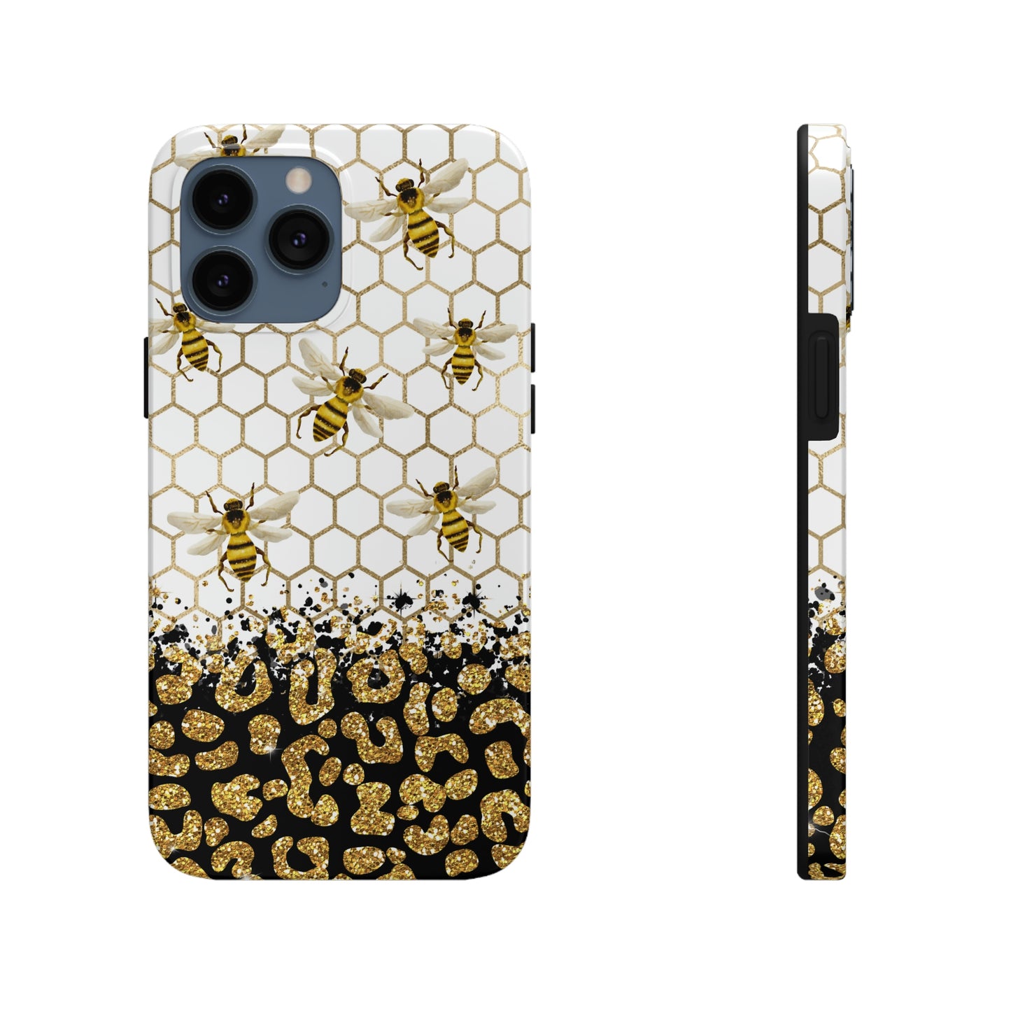 Sparkle Leopard Print and Bee Iphone Case