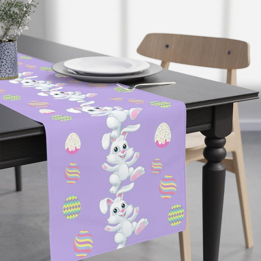 easter table runner with easter bunny and easter eggs