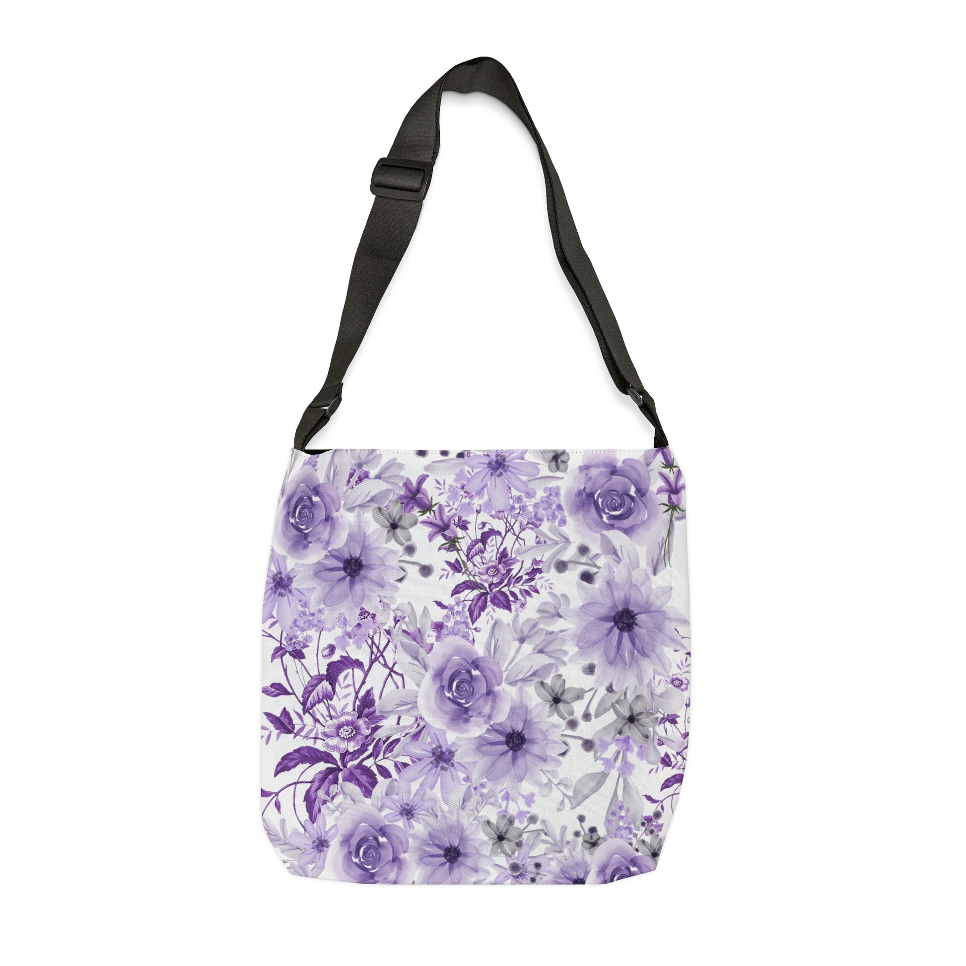womens purple floral crossbody tote bag