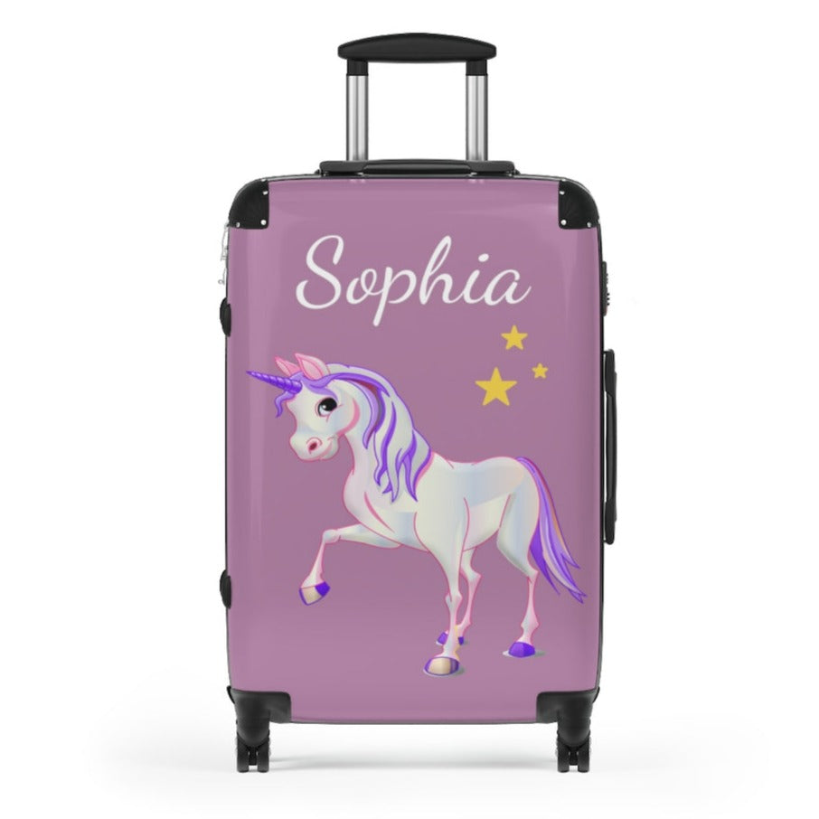 pink girl's unicorn suitcase