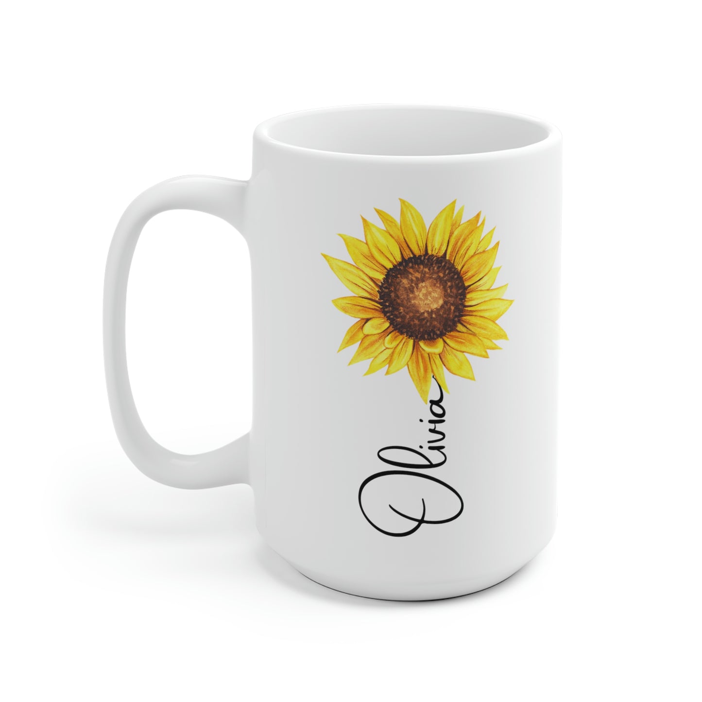 Personalized Sunflower Name Mug