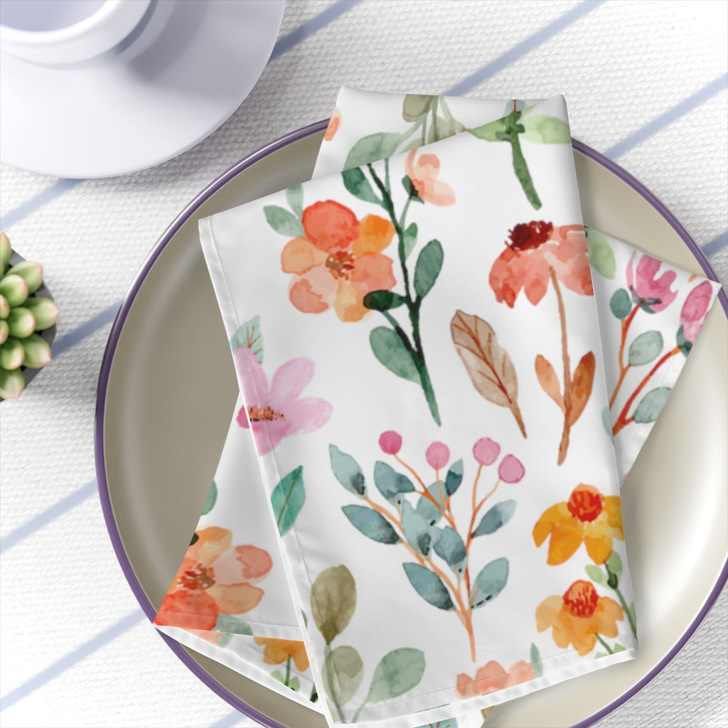 watercolor flower dinner napkins