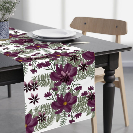 purple flower table runner for summer decor