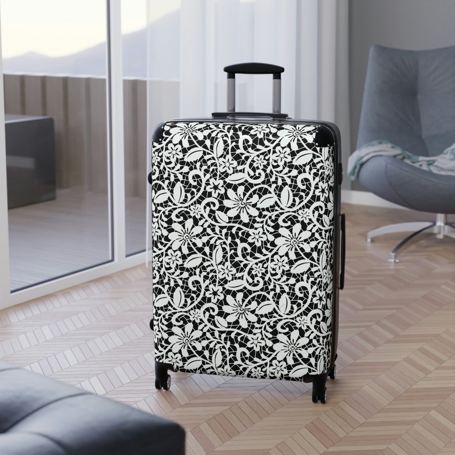 Floral Suitcase / Custom Luggage