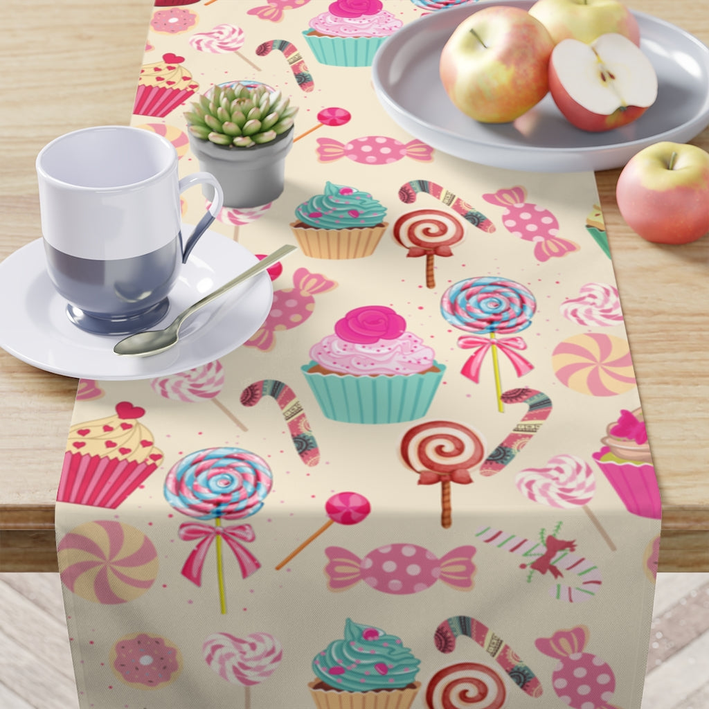 pink christmas candy table runner