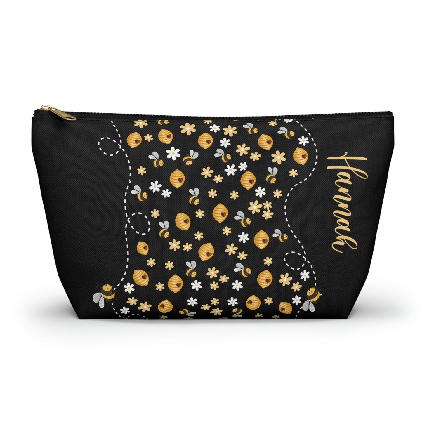 Honey Bee Makeup Bag / Personalized Cosmetic Bag