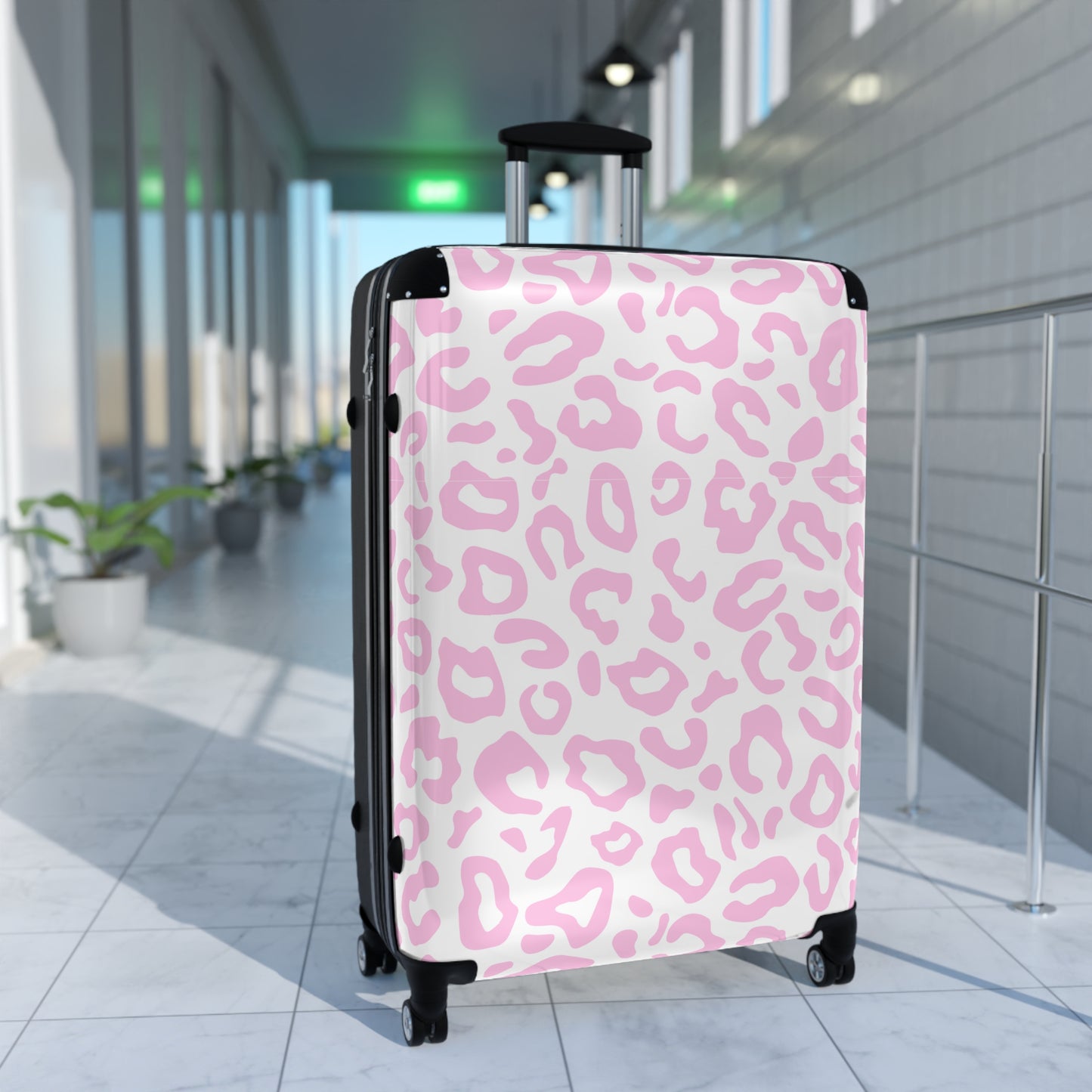 Pink Suitcase / Leopard Print Luggage