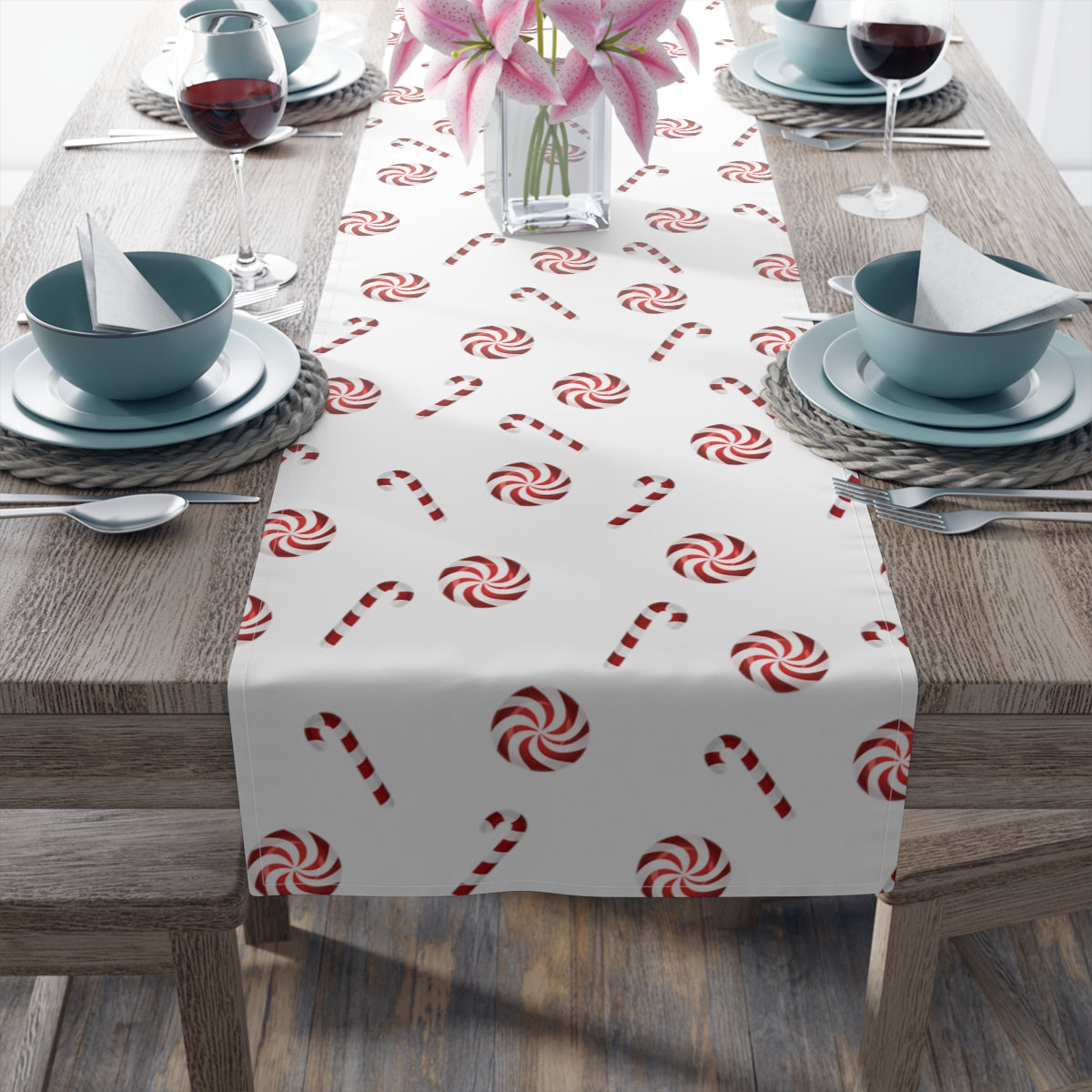Christmas Table Runner / Candy Cane Decor