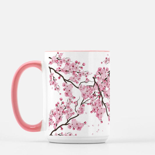 Cherry Blossom Mug / Pink Flower Coffee Mug / 15oz.