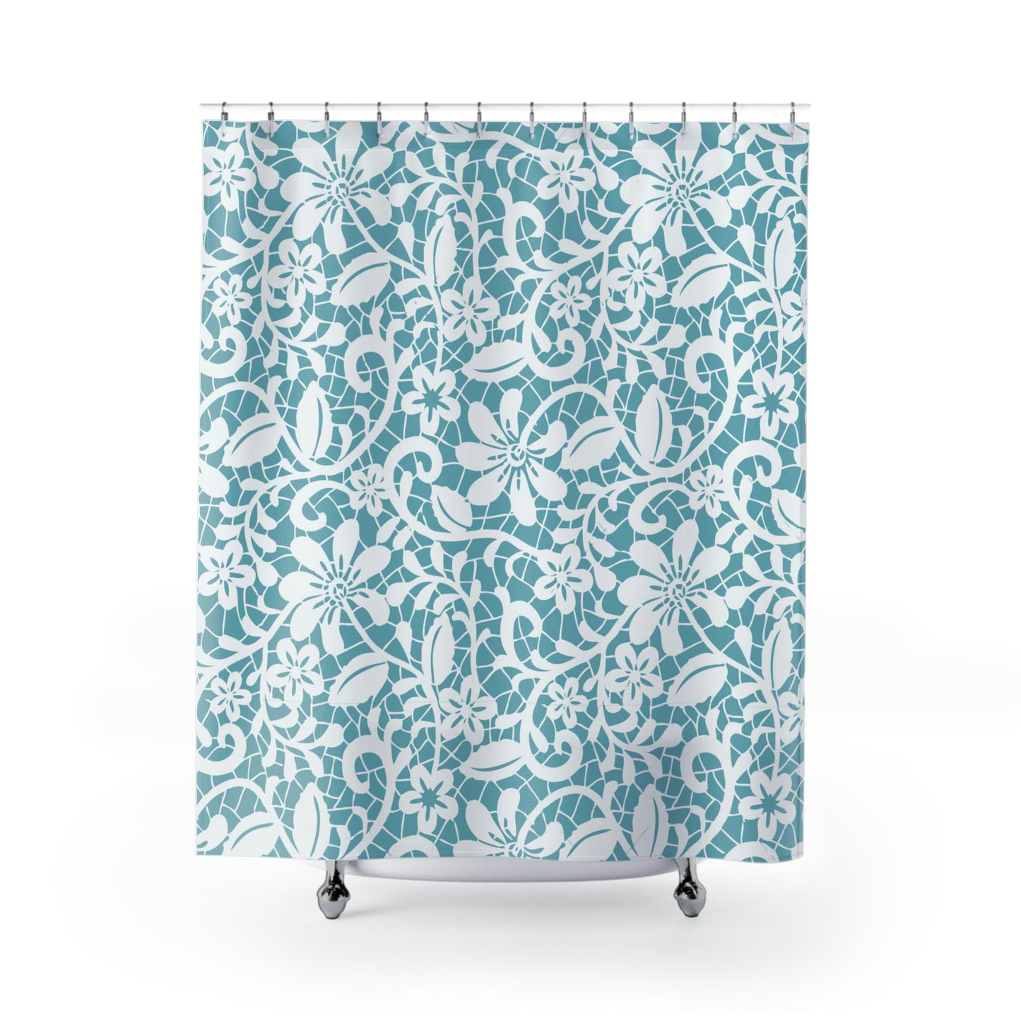 Floral Shower Curtain / Blue Shower Curtain