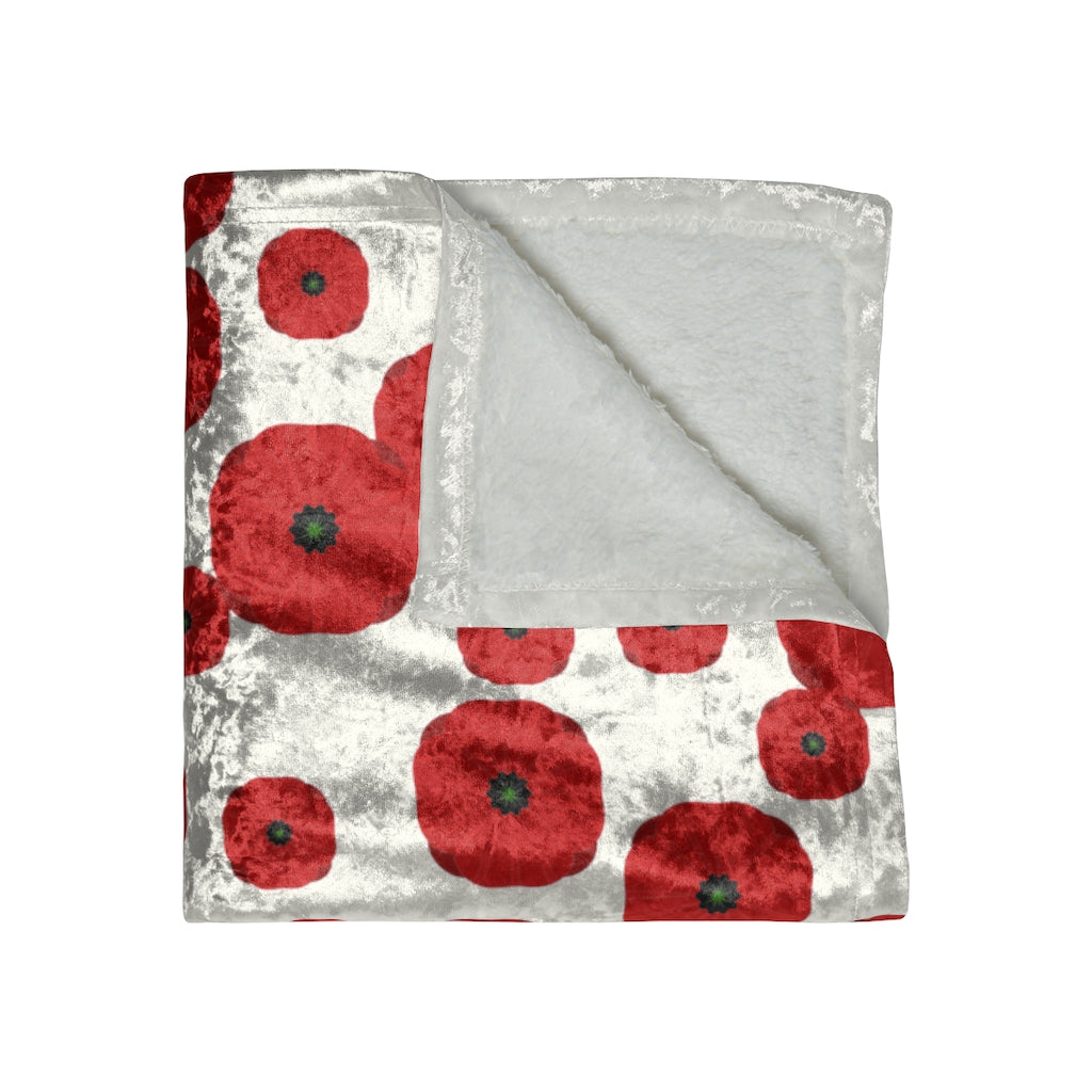 Poppy Blanket / Crushed Velvet Blanket