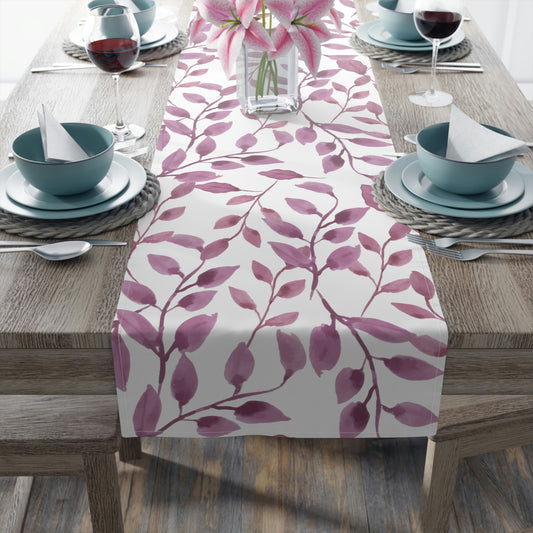 Purple Leaf Table Runner / Leaf Table Decor / Purple Table Runner