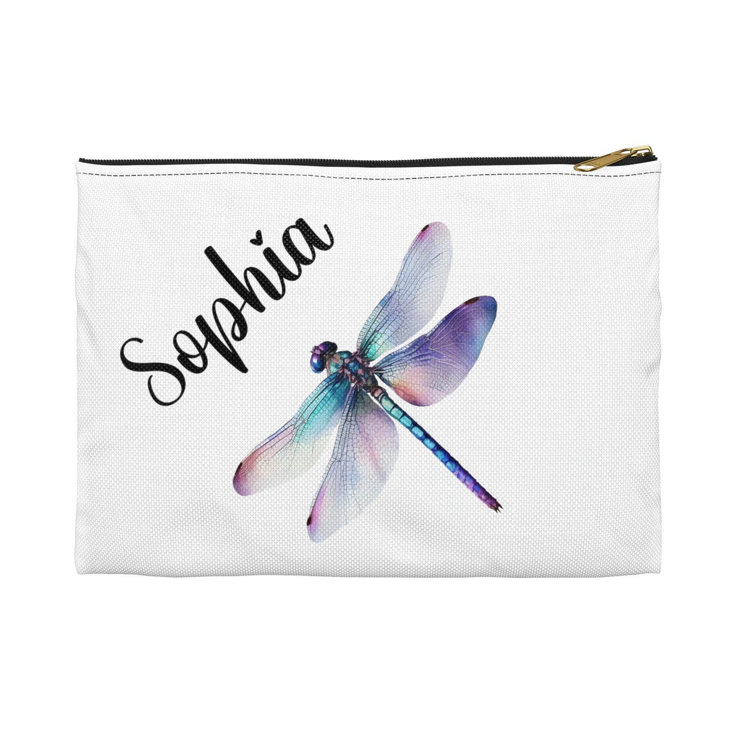 Personalized Name Dragonfly Makeup Bag