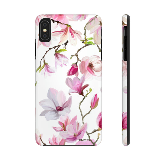 summer pink magnolia flower iphone case
