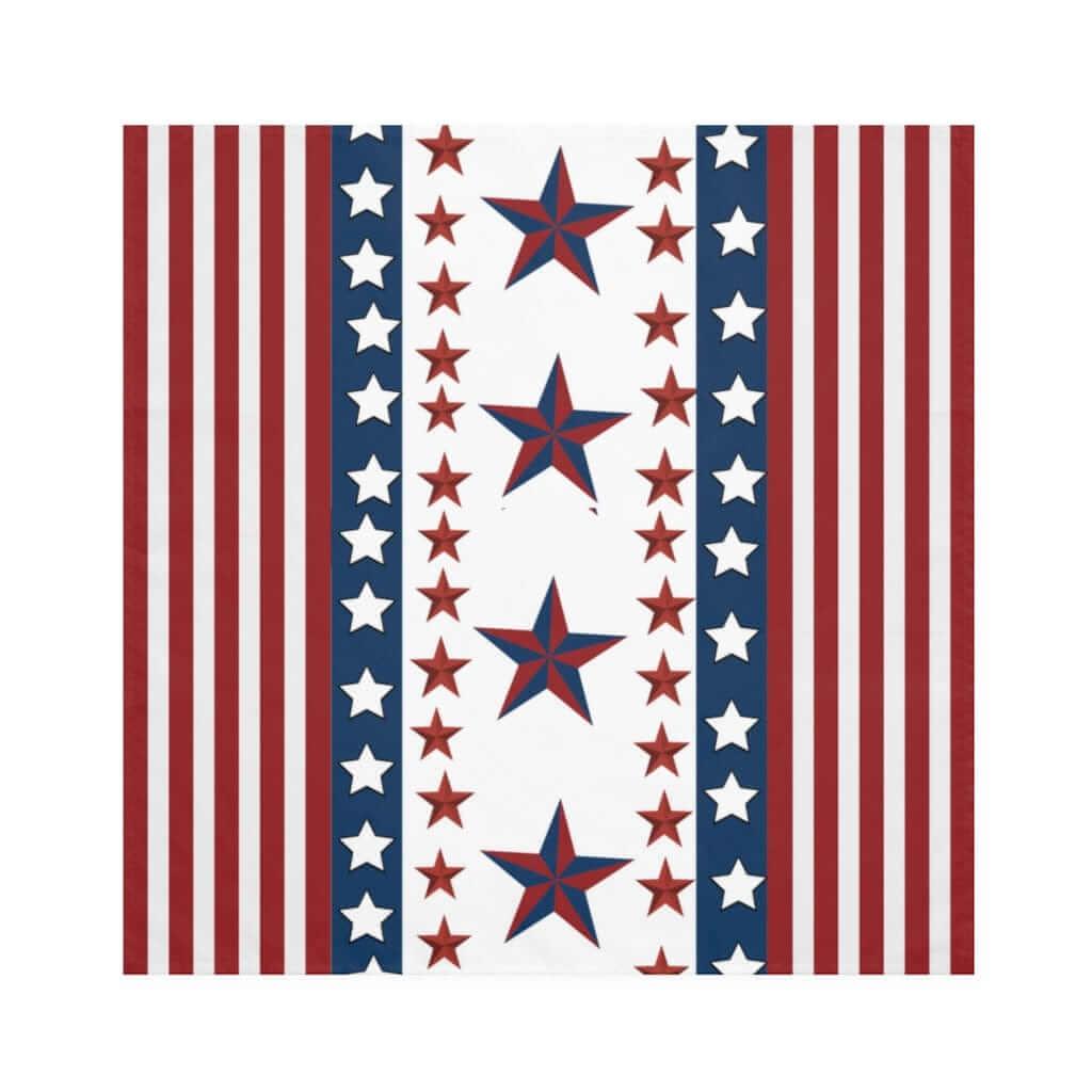 patriotic dinner napkins in stars and stripes 