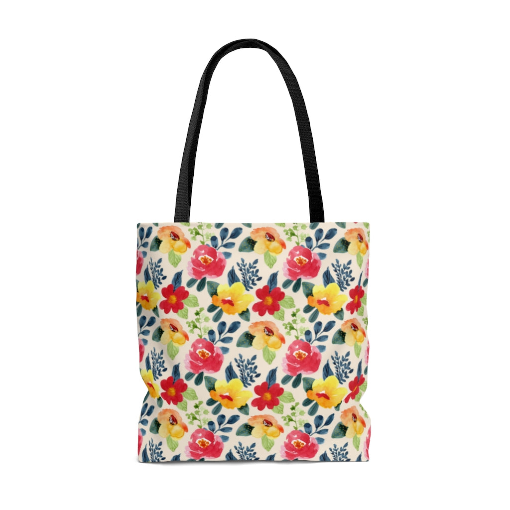spring flower tote bag for travel or work