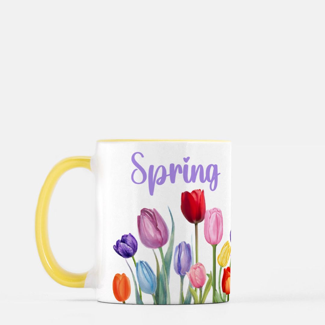 spring tulip coffee mug for spring or summer kitchen decor