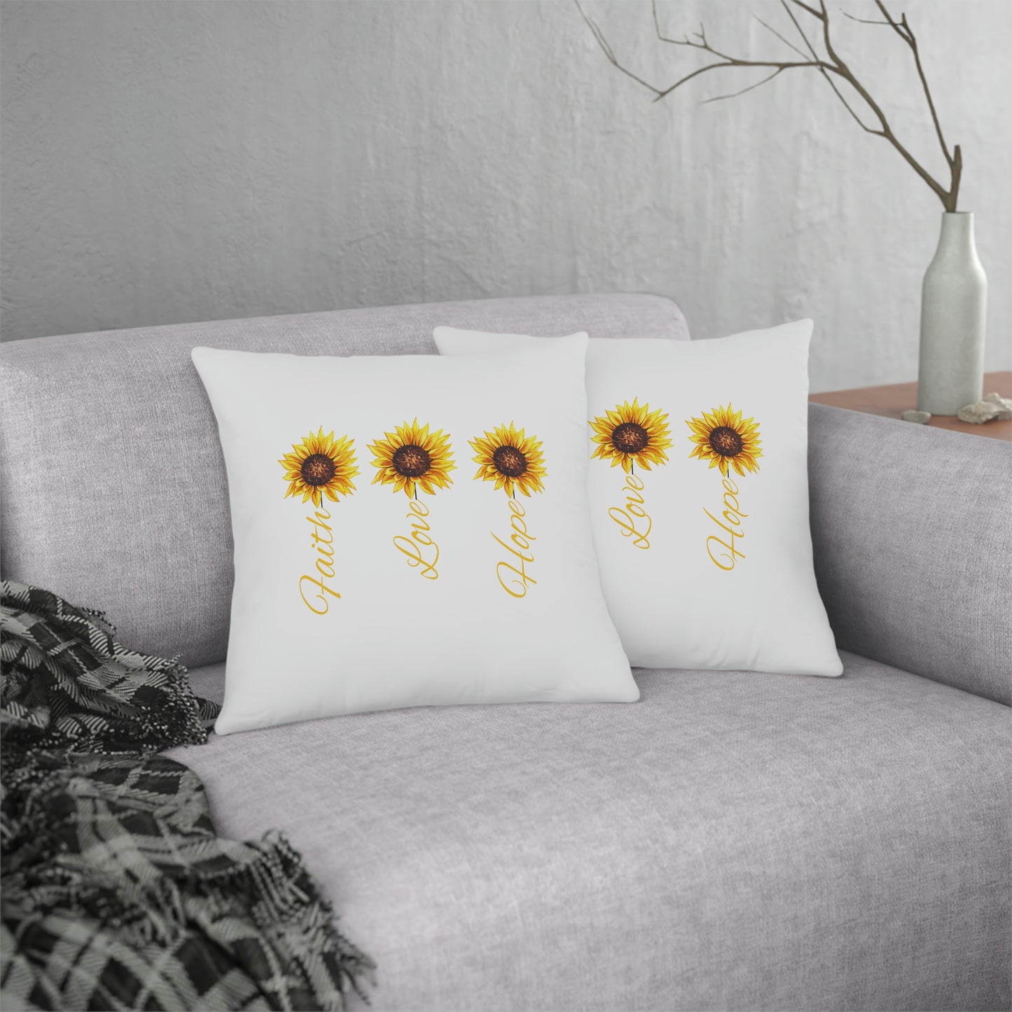 Sunflower Pillow / Floral Outdoor Pillow / Sunflower Patio Cushion