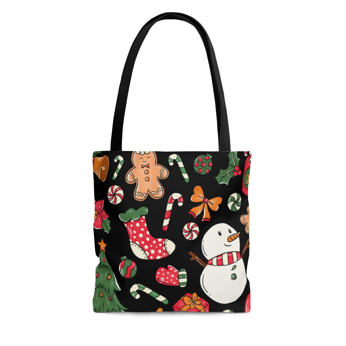 Retro Christmas Tote Bag / Gingerbread Man Tote Bag