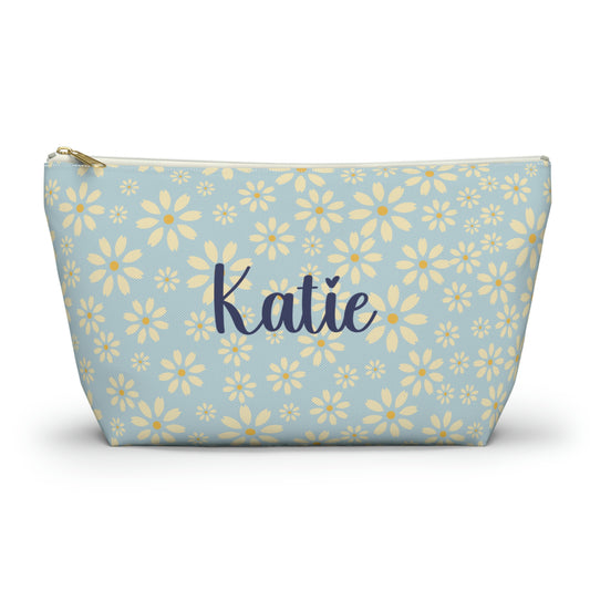 personalized daisy makeup bag