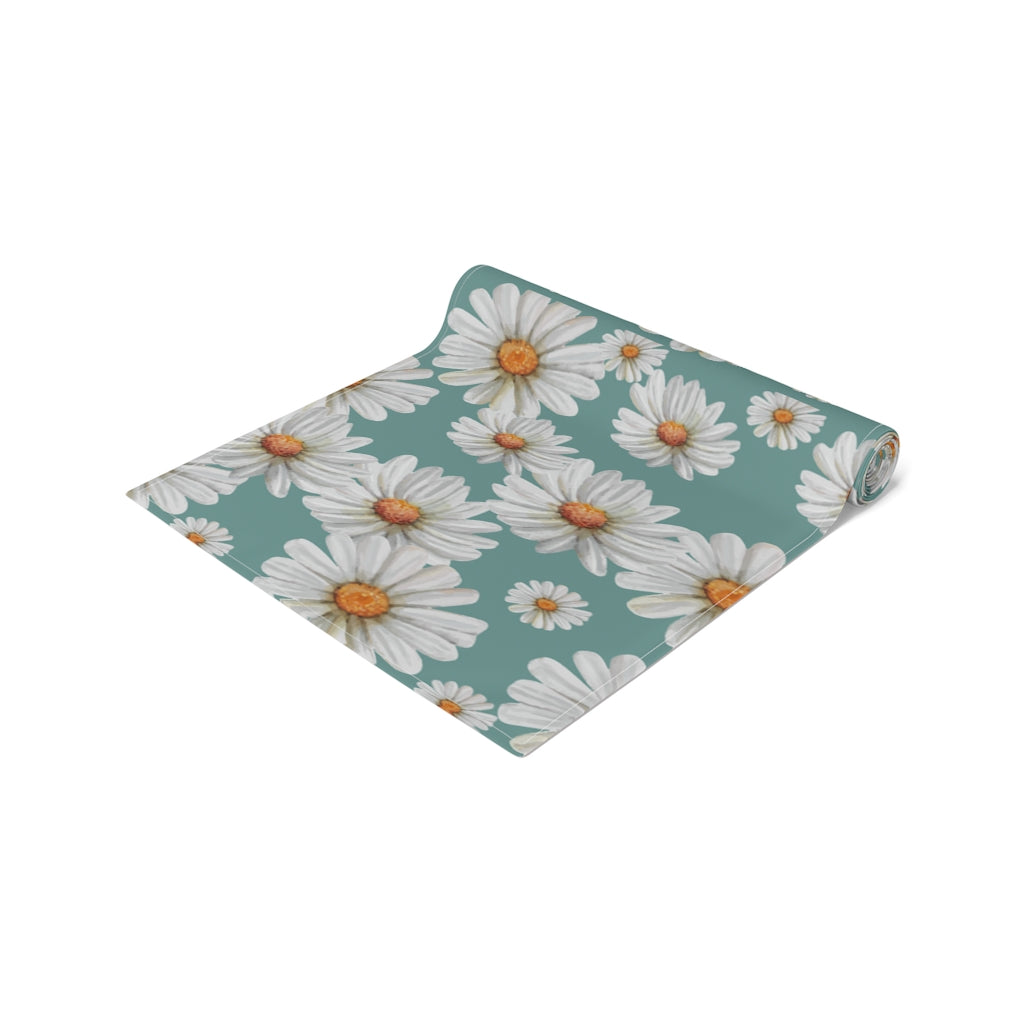 Daisy Table Runner / Teal Table Runner