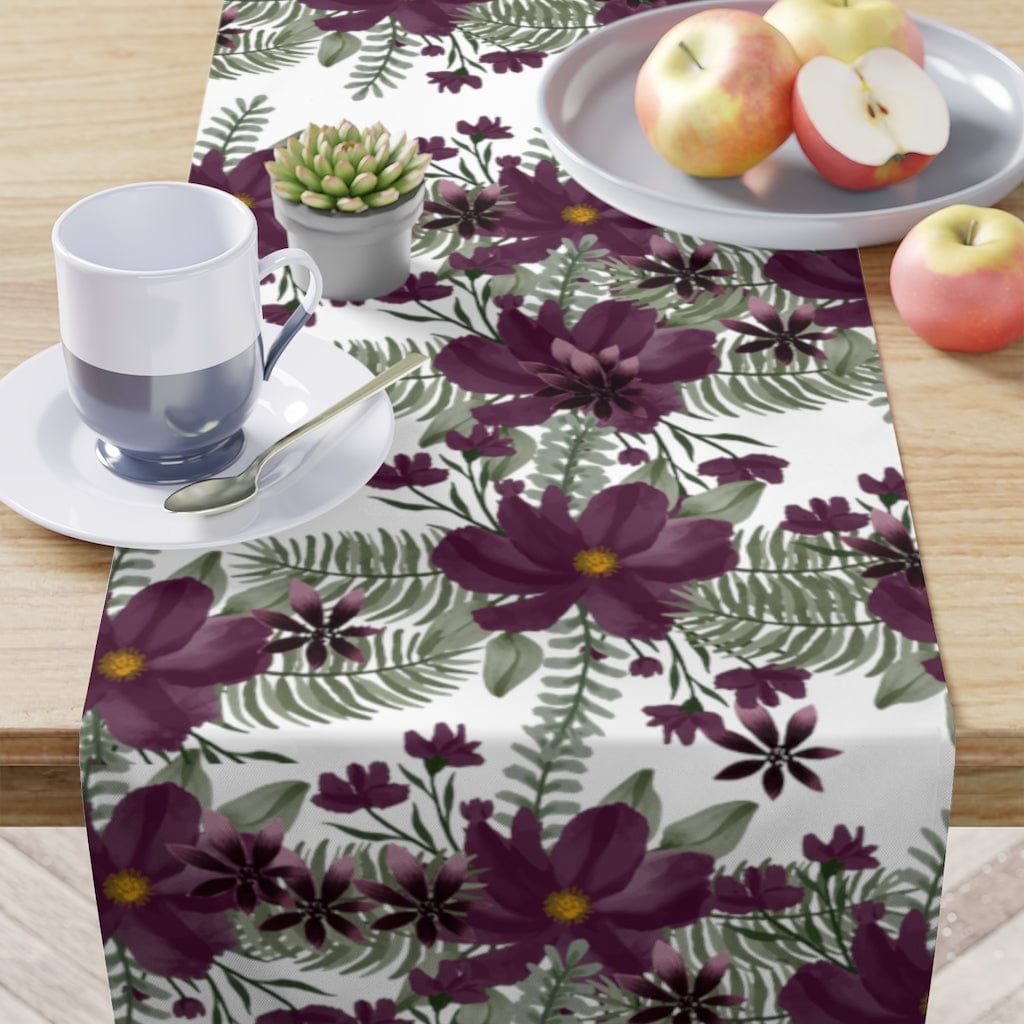 purple flower pattern table runner for summer 