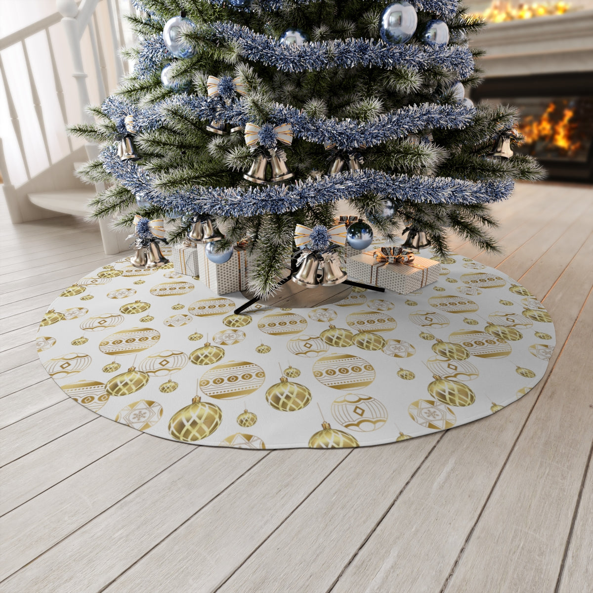 Gold Tree Skirt / Christmas Tree Skirt / Christmas Ornament Decor