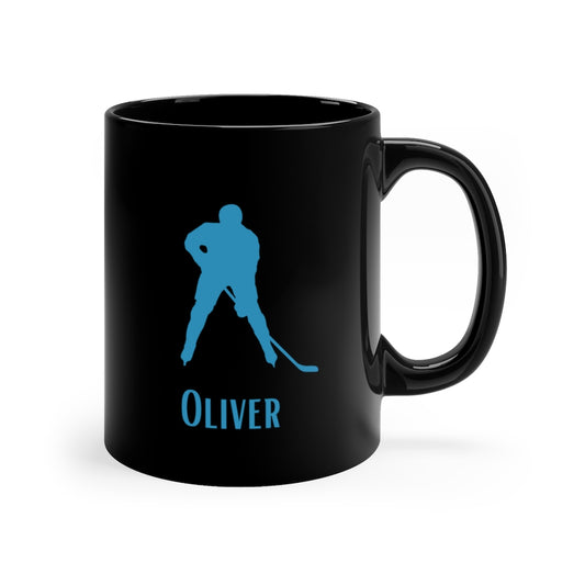 personalized hockey player coffee mug
