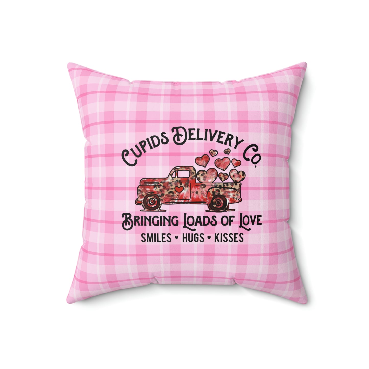 Valentine's Day Pillow / Valentine's Day Decor / Pink Plaid Decor / Valentine's Day Cushion