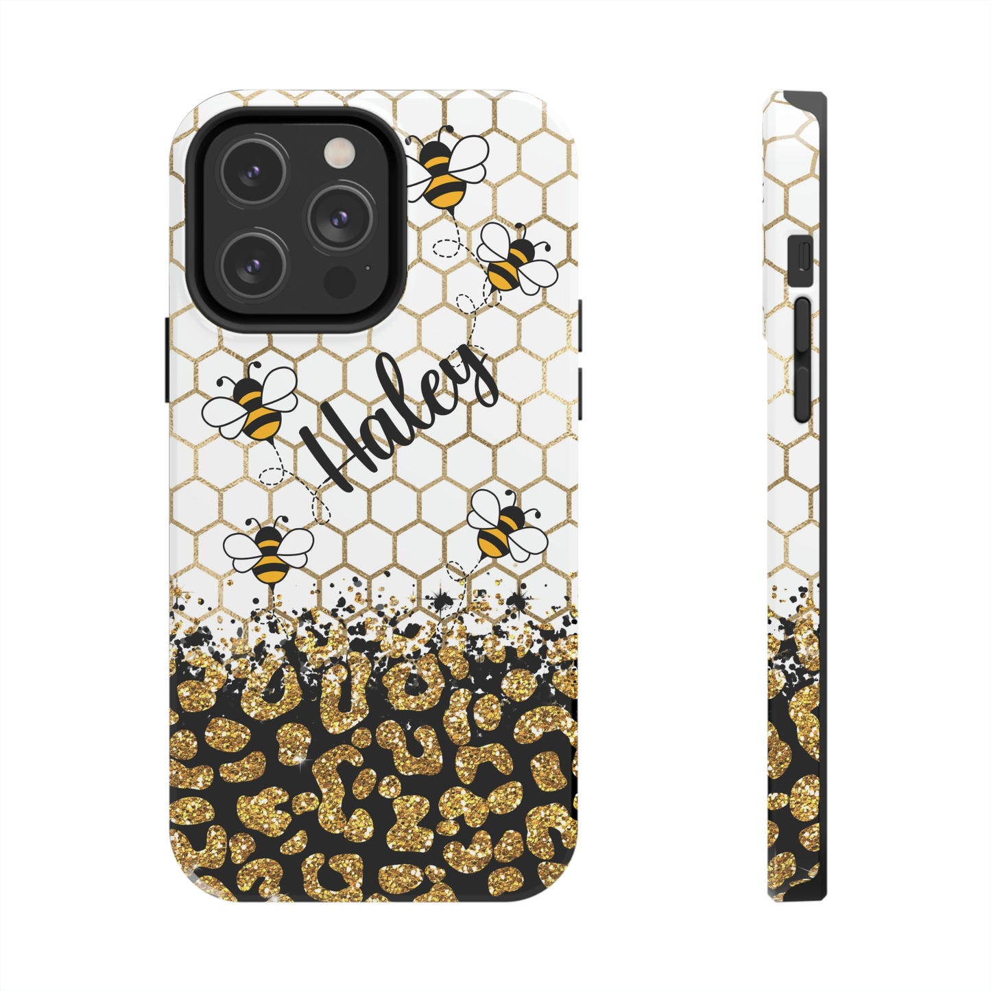 Women's Personalized Leopard Print and Bee Iphone Case