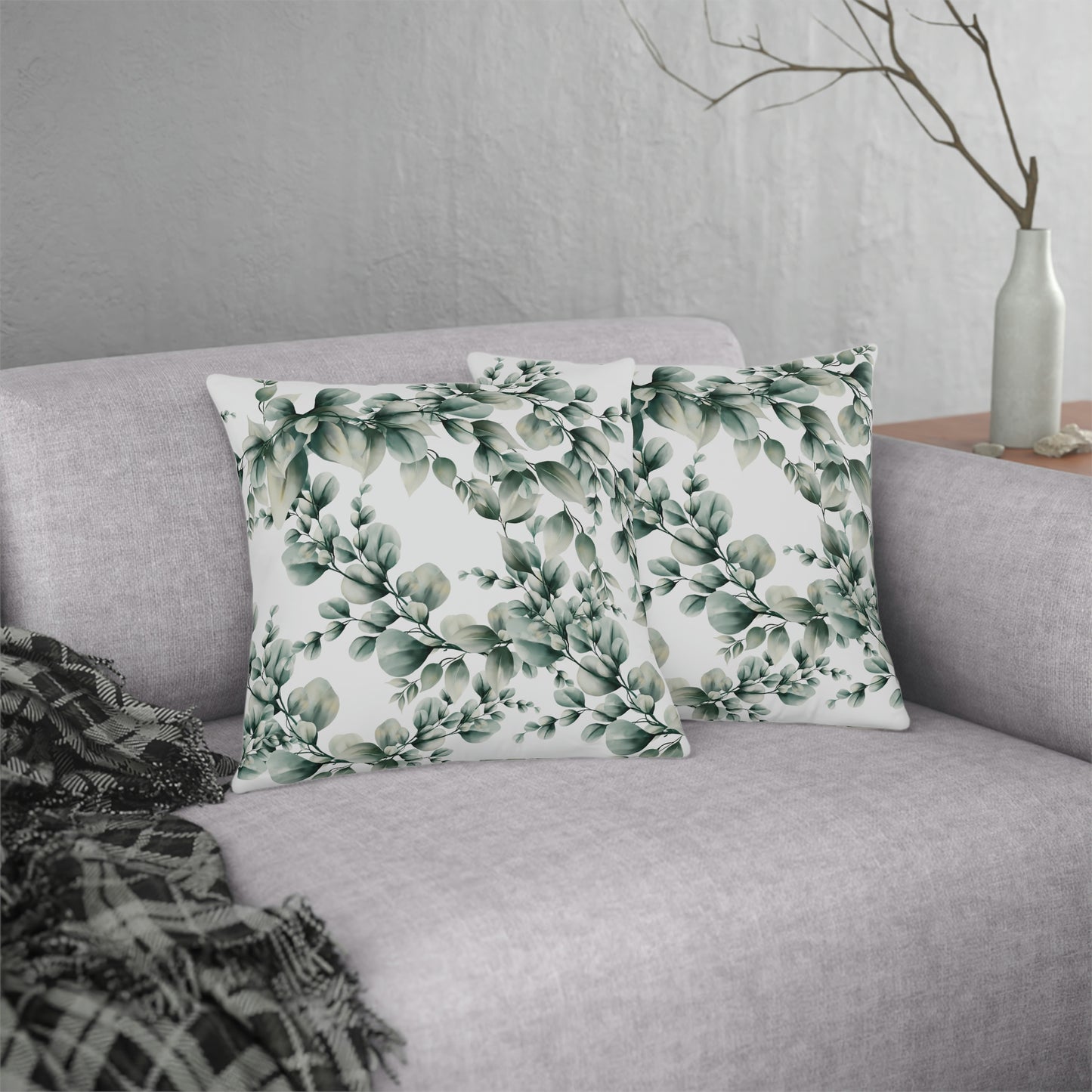 Eucalyptus Print Pillow / Eucalyptus Decor / Outdoor Patio Pillow / Waterproof Pillow