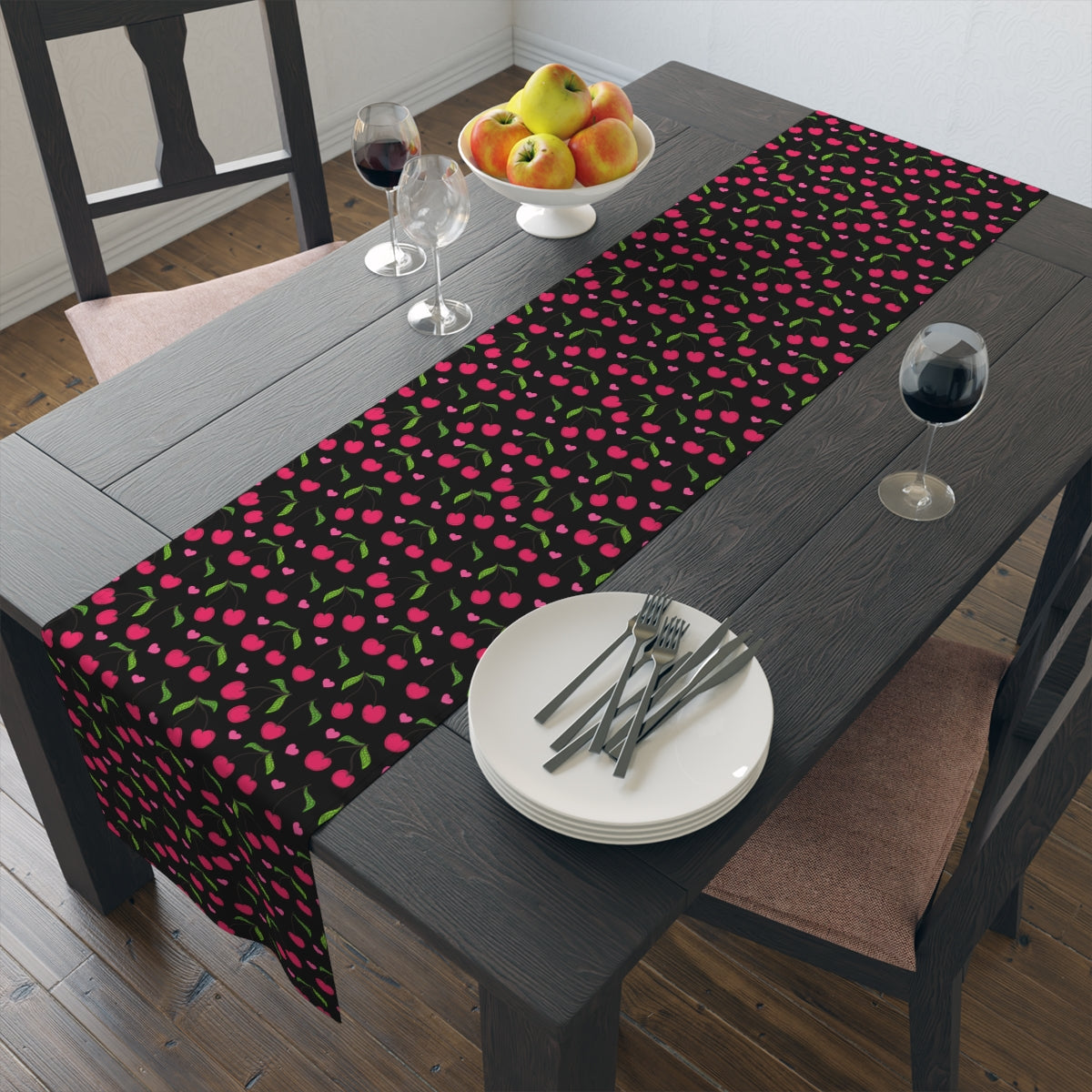 Cherry Table Runner / Red Cherry Decor