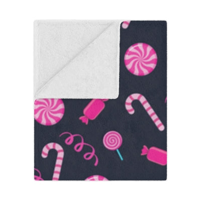 Pink Christmas Candy Cane Blanket/ Minky Blanket / 60" x 80"